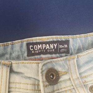 Mens Company Eightyone Size 32/30 Literally Blue Denim jeans. Like New Worn Once